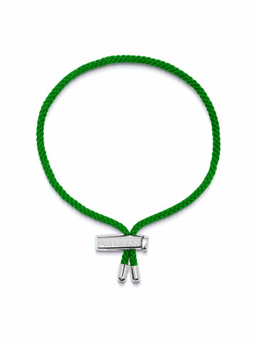 Nialaya Men's String Bracelet Men's Green String Bracelet with Adjustable Silver Lock MST_050